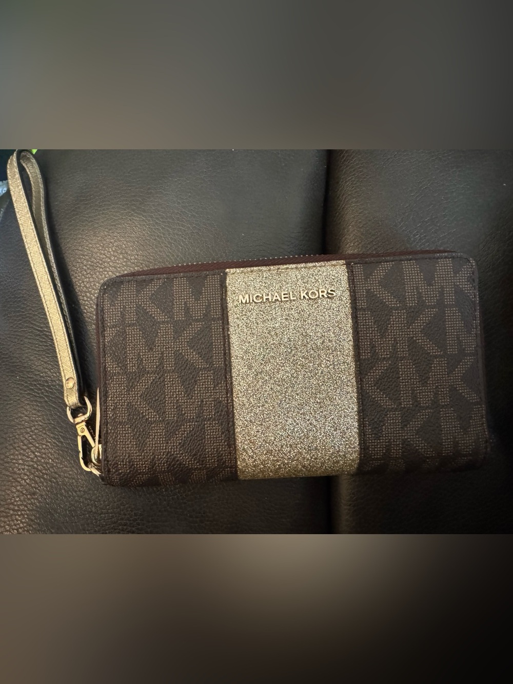 Michael Kors Jet Set Travel Large Striped Signature Logo Smartphone Wallet